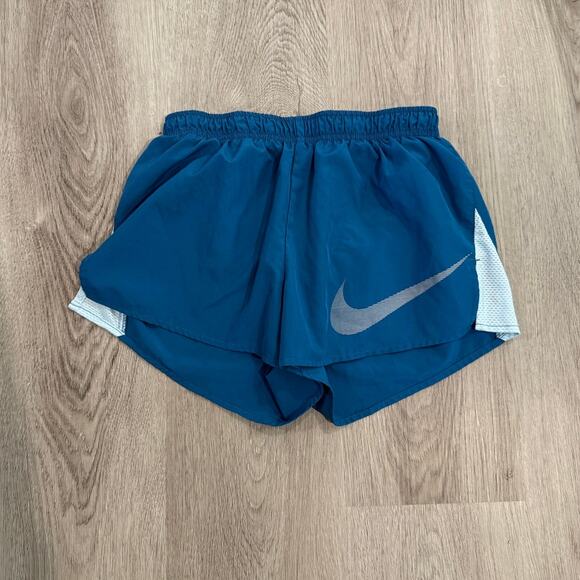 Nike Dri-FIT Women’s Athletic Running Shorts Teal Blue Size Small built in liner - Picture 1 of 5